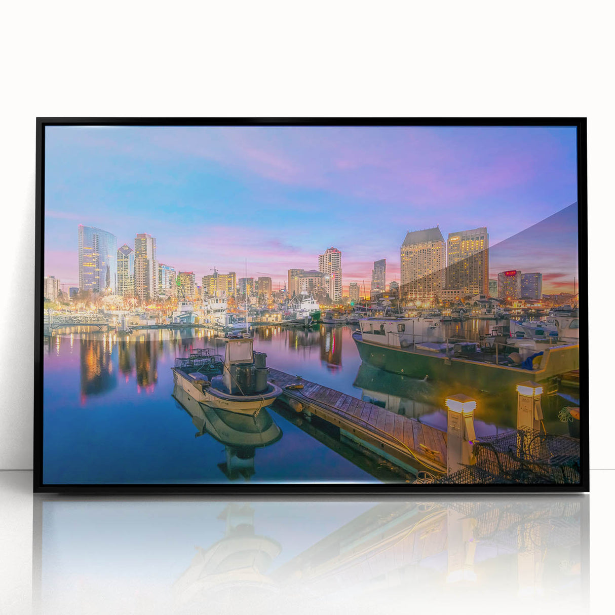 Large abstract wall art of San Diego scenery in black and white on framed acrylic, suitable for modern art wall decor.