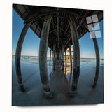 Large abstract wall art on acrylic glass depicting vibrant Daytona scenery, ideal for modern bedroom or dining room decor.