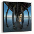 Black and white framed canvas of Daytona landscape in vintage poster style, ideal for bedroom wall decor.