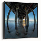 Black and white framed canvas of Daytona landscape in vintage poster style, ideal for bedroom wall decor.