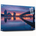 Large abstract depiction of Delaware scenery on acrylic glass, featuring a blend of muted earth tones.