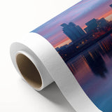 Art deco poster of Delaware scenery on rolled canvas, featuring soft pastel colors, ideal for nursery wall art.