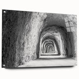 Large abstract wall art depicting a scenic Idaho landscape in muted earth tones, printed on acrylic glass.