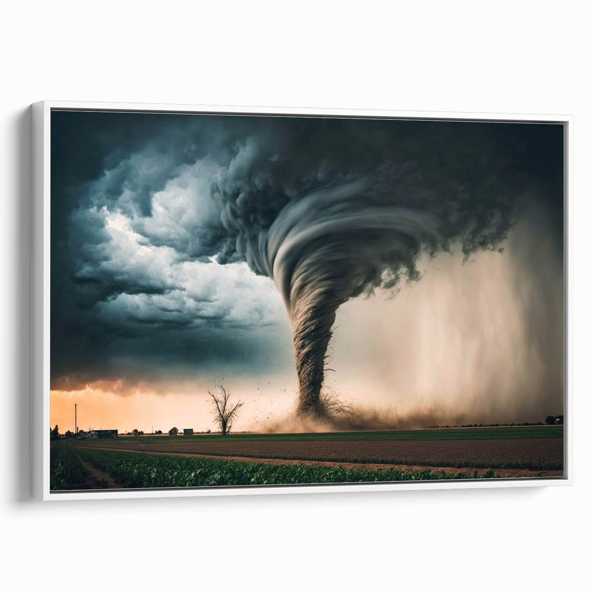 Vintage poster art of Kansas scenery on extra large framed canvas with colorful accents, ideal for living room decor.