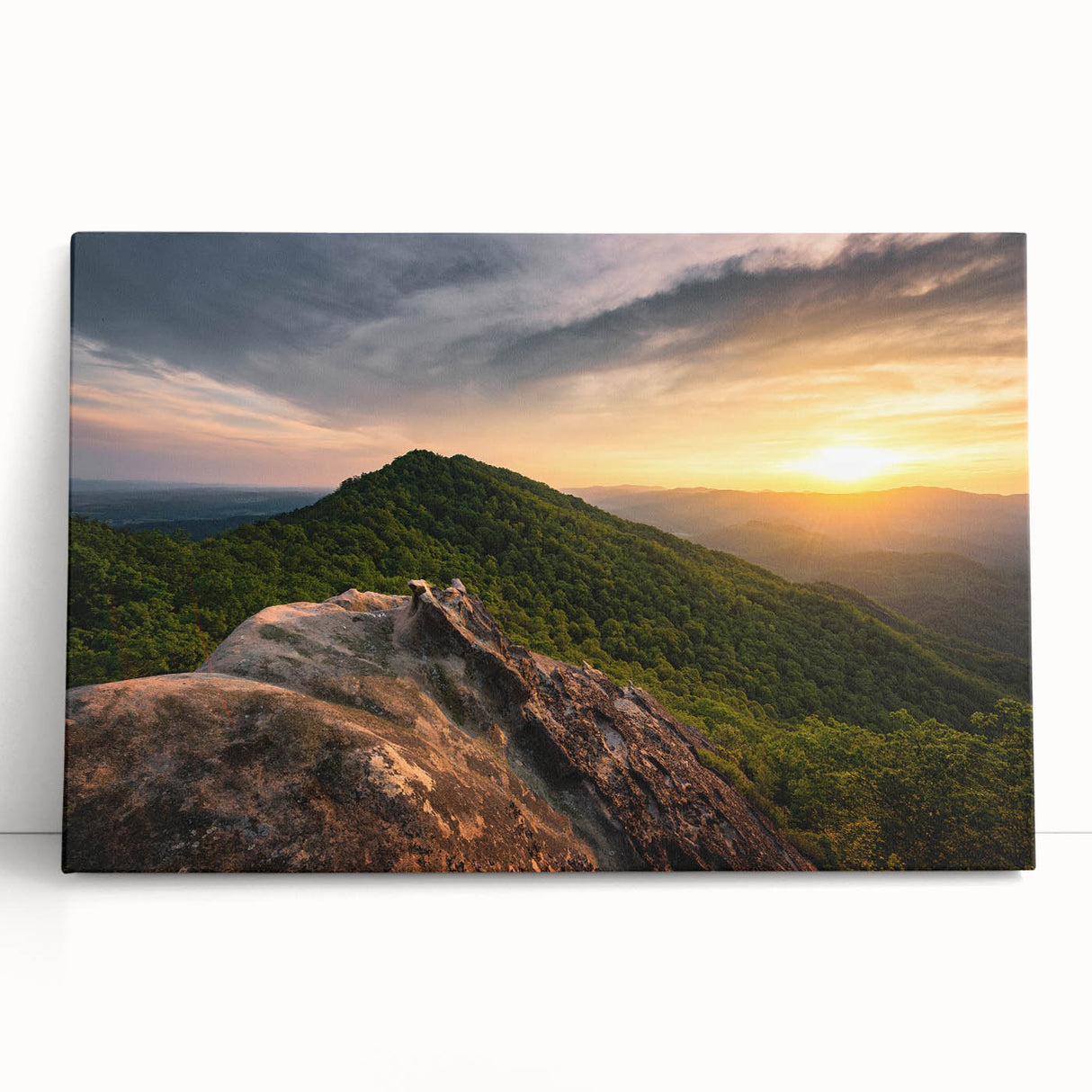 Black and white stretched canvas of a Kentucky landscape, ideal for kitchen wall art or bedroom decor.