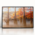 Large abstract wall art of a Louisiana landscape in muted earth tones on framed acrylic, ideal for modern living room decor.