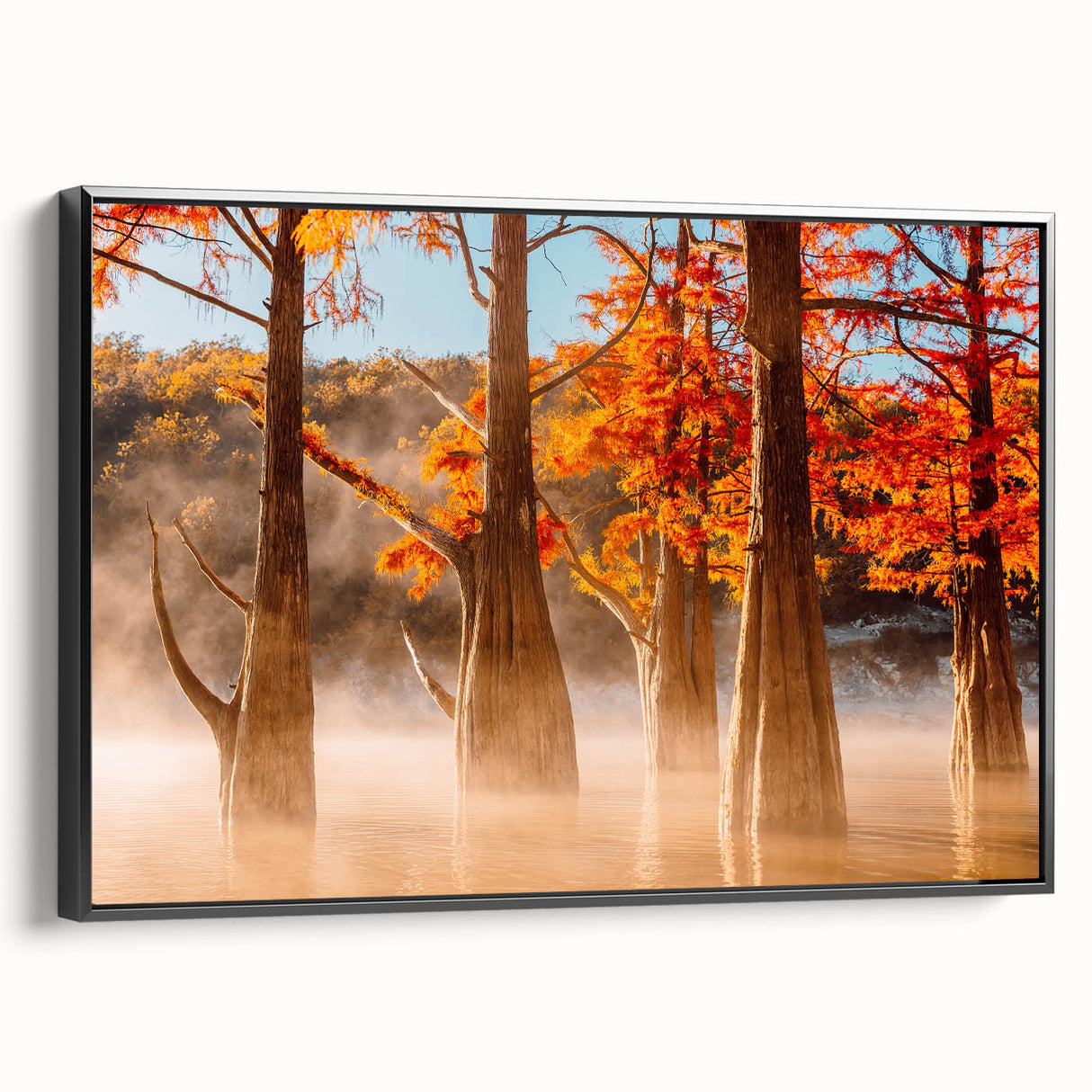 Black and white vintage poster art of a Louisiana landscape on framed canvas, ideal for bedroom decor.