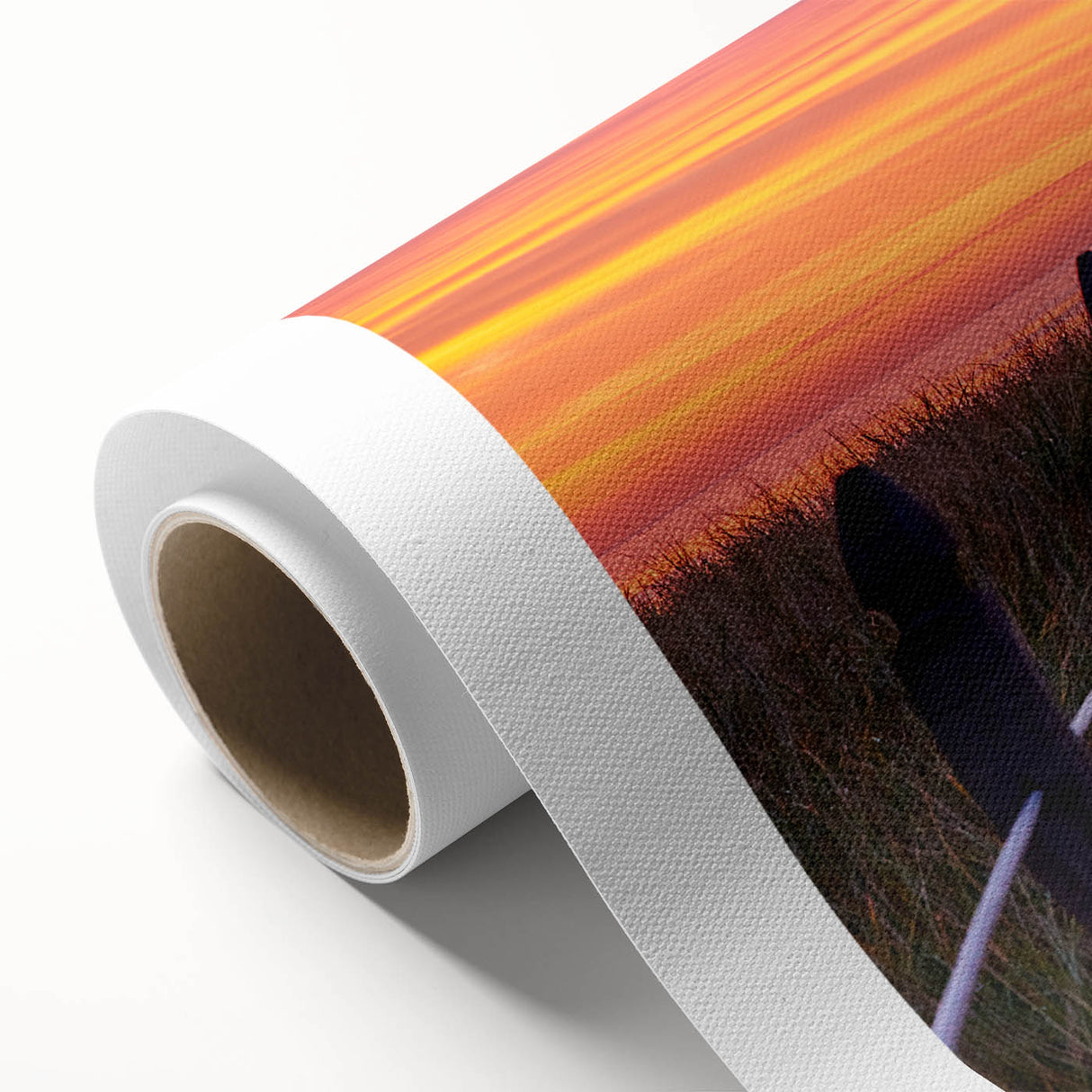 Art Deco-style poster of Maine scenery in pastel blues and greens on rolled canvas, ideal for nursery wall art.