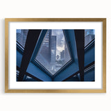 Extra large abstract art print of Seattle skyline in textured gold frame, muted earth tones, ideal for living room decor.