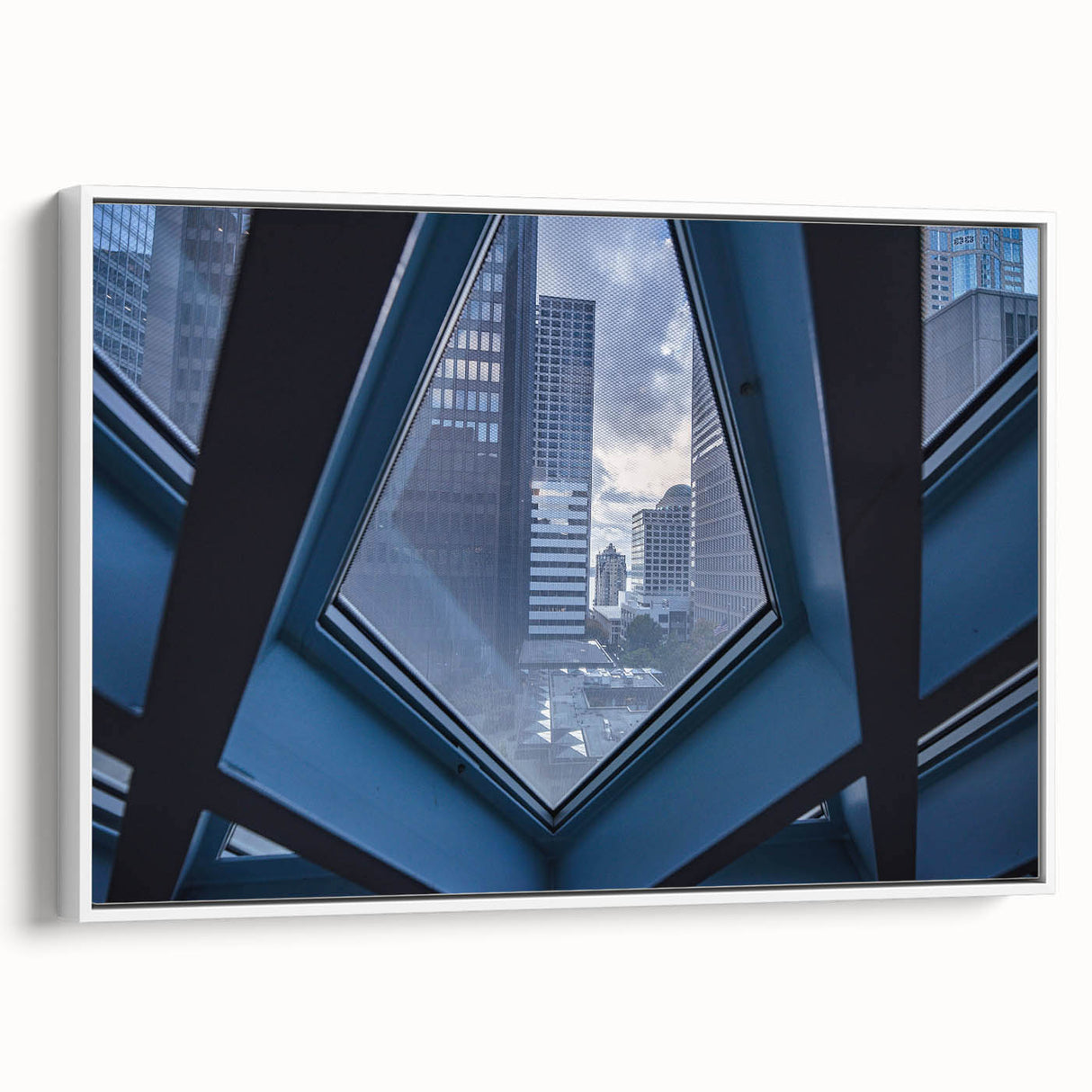 Vintage poster art of Seattle skyline, featuring colorful art on extra large framed canvas, ideal for living room decor.