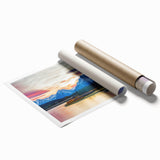 Extra large rolled print of Grand Tetons scenery with vibrant green and blue tones, ideal for large living room wall art.