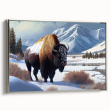 Framed canvas landscape art paintings depicting Yellowstone scenery in vibrant colors, ideal for living room decor.
