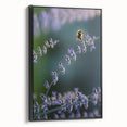 Black and white vintage poster art of a spring landscape on framed canvas, ideal for bedroom wall decor.
