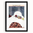 Winter Vogue Cover Print - 1919 Snowy Fashion Illustration Wall Art