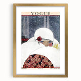 Winter Vogue Cover Print - 1919 Snowy Fashion Illustration Wall Art