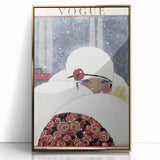Winter Vogue Cover Print - 1919 Snowy Fashion Illustration Wall Art
