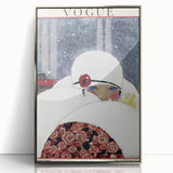 Winter Vogue Cover Print - 1919 Snowy Fashion Illustration Wall Art