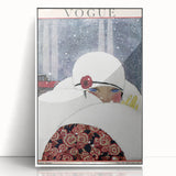 Winter Vogue Cover Print - 1919 Snowy Fashion Illustration Wall Art