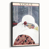 Winter Vogue Cover Print - 1919 Snowy Fashion Illustration Wall Art