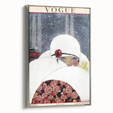 Winter Vogue Cover Print - 1919 Snowy Fashion Illustration Wall Art