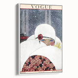 Winter Vogue Cover Print - 1919 Snowy Fashion Illustration Wall Art