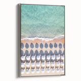 Landscape art painting on framed canvas featuring a vintage-style colorful sunset with black silhouetted trees.
