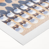 Art deco poster featuring geometric patterns in gold and black on rolled canvas, suitable for dining room wall art.