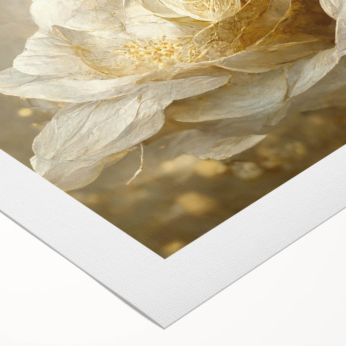Golden Floral Living Room Wall Art – Elegant Canvas Print