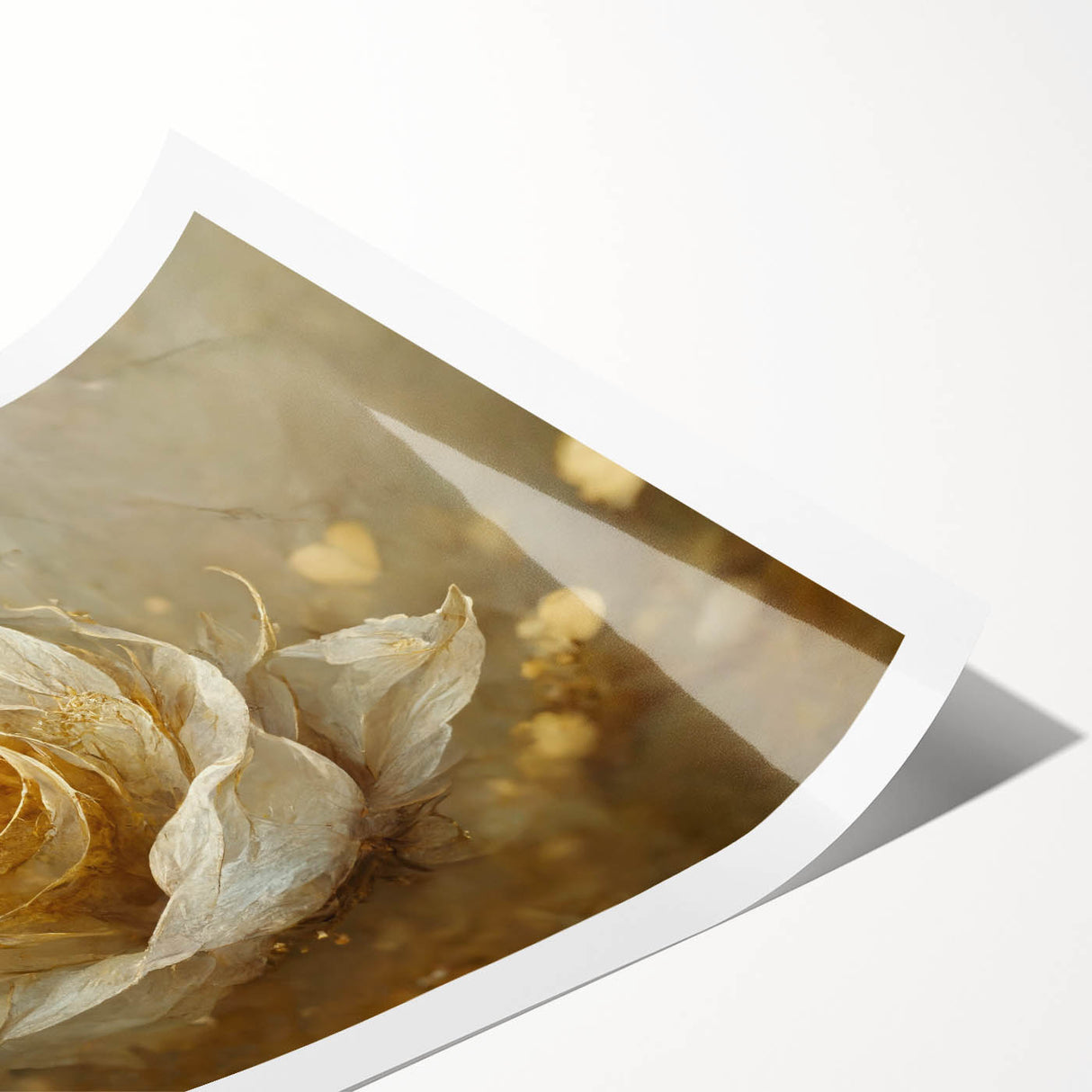 Golden Floral Living Room Wall Art – Elegant Canvas Print