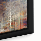 Close-up of a vibrant abstract floral framed canvas showcasing intricate textures and bold colors, perfect for modern home decor or art enthusiasts.