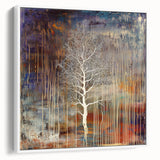 Framed canvas artwork showcasing vibrant abstract floral designs in soft pastel colors, set against a white background, perfect for modern home decor.