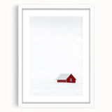 Abstract landscape artwork framed with a white mat, showcasing vibrant colors and textured brush strokes, ideal for modern home decor. Front view highlights the elegant frame design.