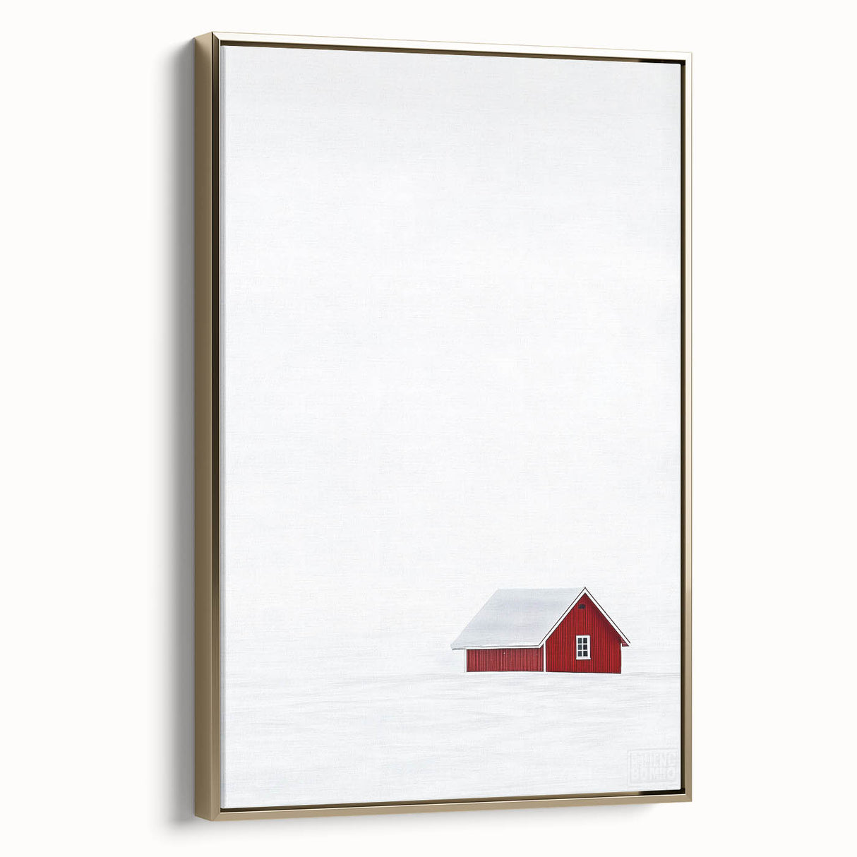 Abstract landscape framed canvas artwork showcasing vibrant colors and a textured finish, featuring gold accents and a modern design, perfect for contemporary decor.