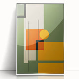 Framed acrylic wall art featuring an abstract minimalist design with soft white tones, ideal for modern home decor, displayed in a sleek front view.