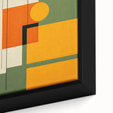 Close-up of a framed abstract minimalist wall art piece, showcasing soft color gradients in blue and beige, perfect for modern home decor. Ideal for enhancing contemporary spaces.