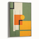 Framed minimalist wall art design in shades of gray and silver, showcasing a contemporary abstract pattern, perfect for modern home décor. Side view highlights the sleek frame and elegant finish, ideal for enhancing living spaces.