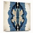 Modern Abstract Wall Art – Navy Blue & Beige Symmetrical Canvas
