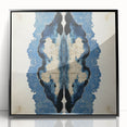 Modern Abstract Wall Art – Navy Blue & Beige Symmetrical Canvas