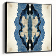Modern Abstract Wall Art – Navy Blue & Beige Symmetrical Canvas