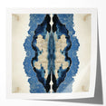 Modern Abstract Wall Art – Navy Blue & Beige Symmetrical Canvas