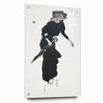 Woman with an Umbrella Realism Art Print - Monochrome Canvas Decor