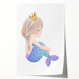 Princess Mermaid Girls Room Wall Art – Kids Room Art Print