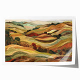 Extra large rolled print featuring a fall-themed floral design in warm orange and red tones, ideal for art wall dining room.