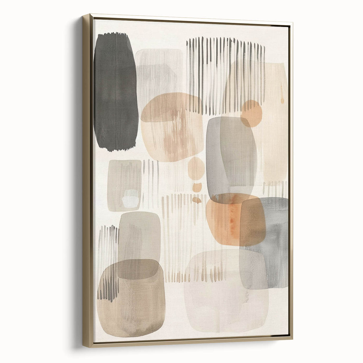 Framed Dining Room Prints - Neutral Abstract Canvas Art