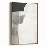 Framed minimalist abstract wall art featuring elegant gold accents on a textured canvas, displayed from the side to highlight its modern design and premium quality. Perfect for enhancing contemporary home decor with a touch of sophistication.