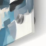 Colorful Abstract Wall Art – Teal, Gray & Beige Modern Brush Strokes