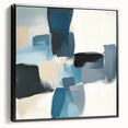Colorful Abstract Wall Art – Teal, Gray & Beige Modern Brush Strokes