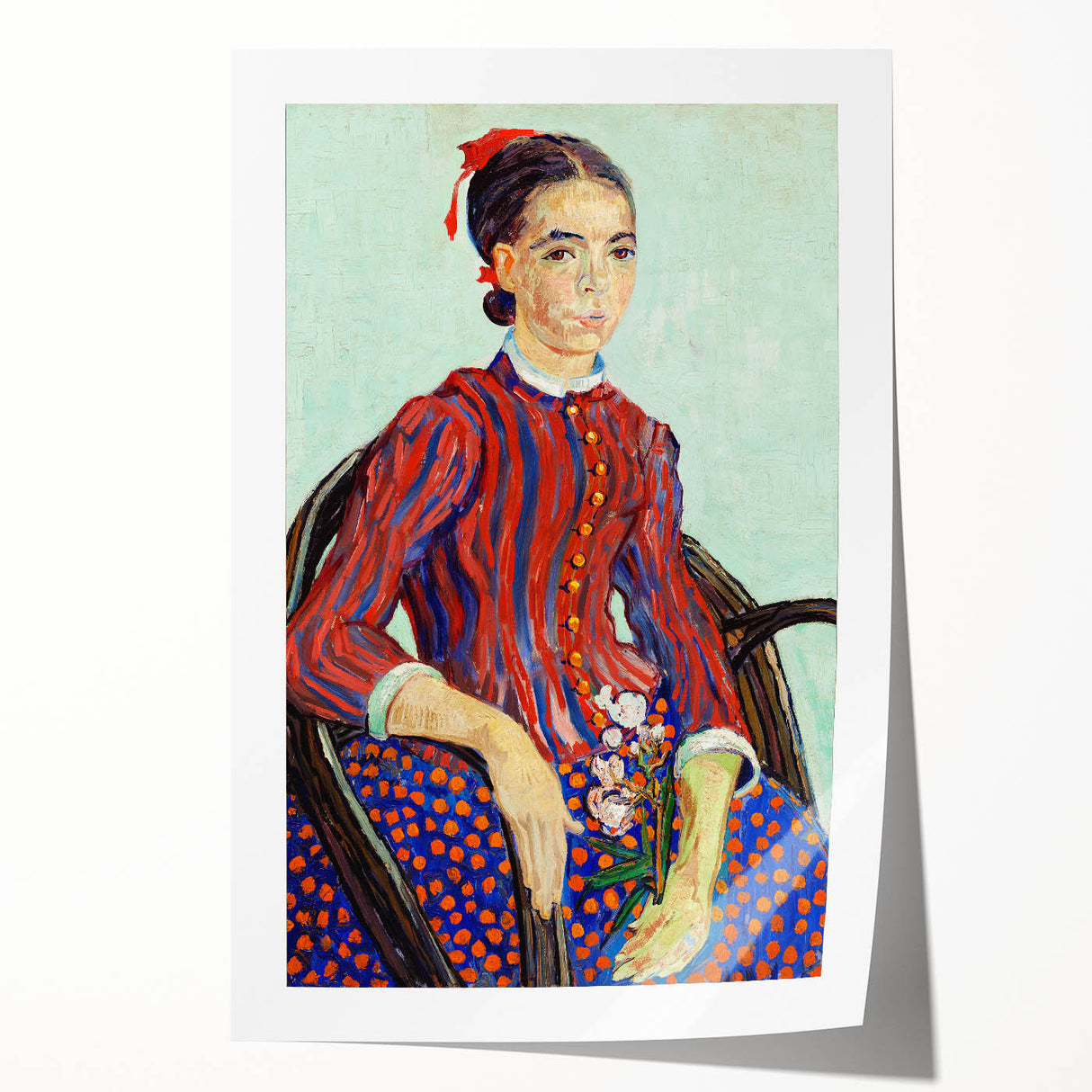 Impressionism Portrait Wall Art - La Mousmé by Van Gogh, Vibrant Print