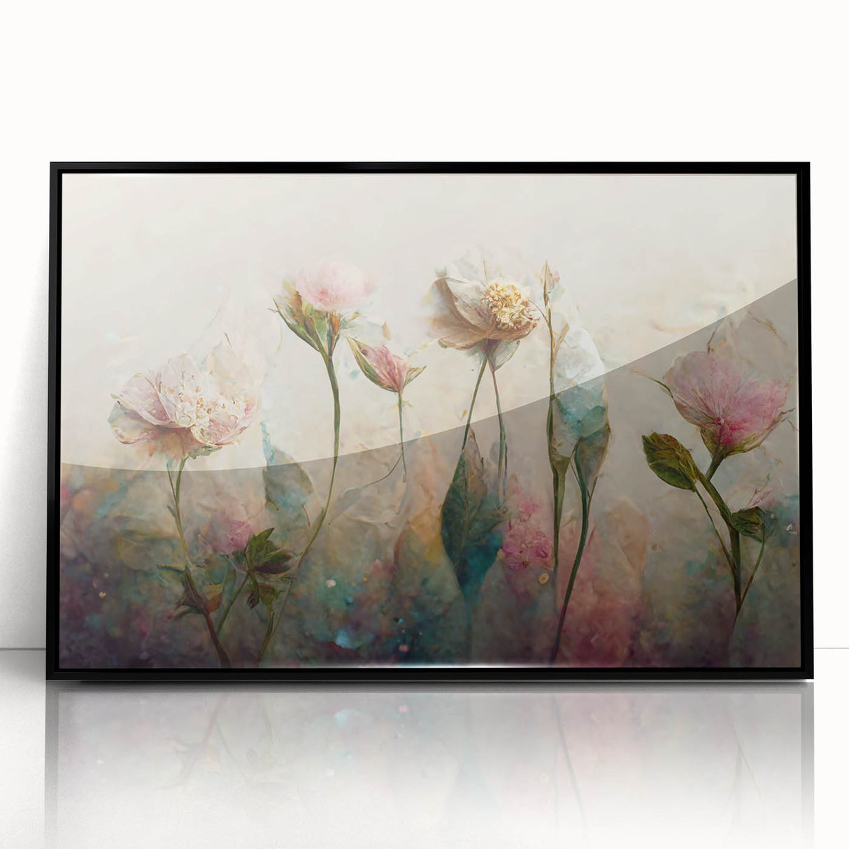 Romantic Floral Living Room Wall Art – Delicate Canvas Print