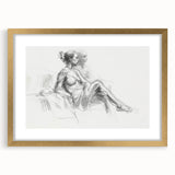 Abstract figurative frame with a matte gold finish, showcasing a contemporary art piece that adds a modern touch to any interior décor. Ideal for stylish home or office settings, this frame enhances visual appeal with its elegant design.